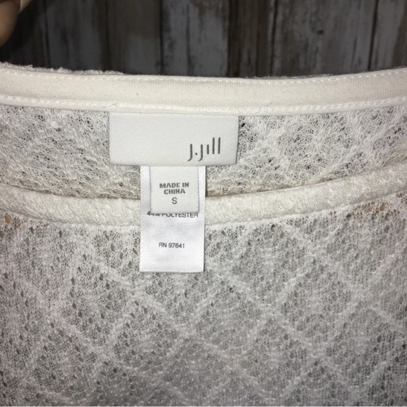 J. Jill White Knit Open Back Blouse - Picture 7 of 7